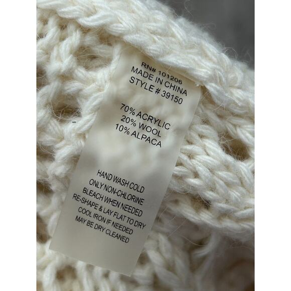 Soft Surroundings Cream Wool Alpaca Blend Open Cardigan Sweater Grandmacore Med? - Picture 4 of 7